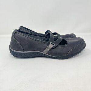 Skechers Breathe Easy Calmly Black Mary Jane Flat Slip On Shoes Women's Size 8